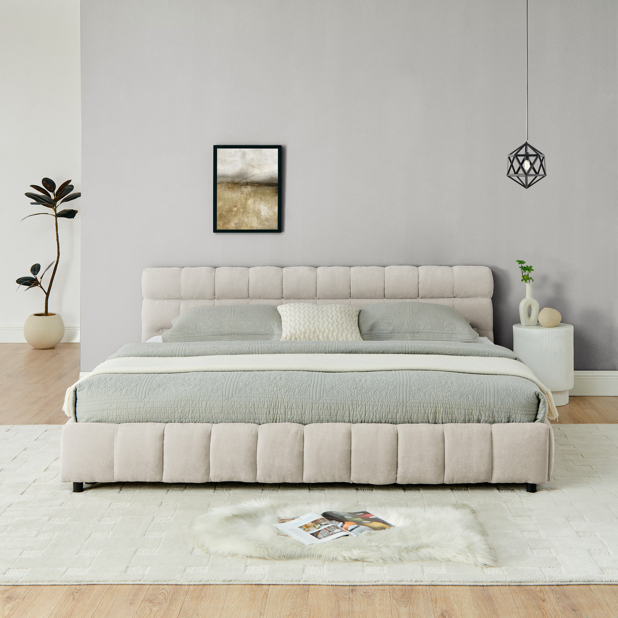 King Size Upholstered Bed Frame