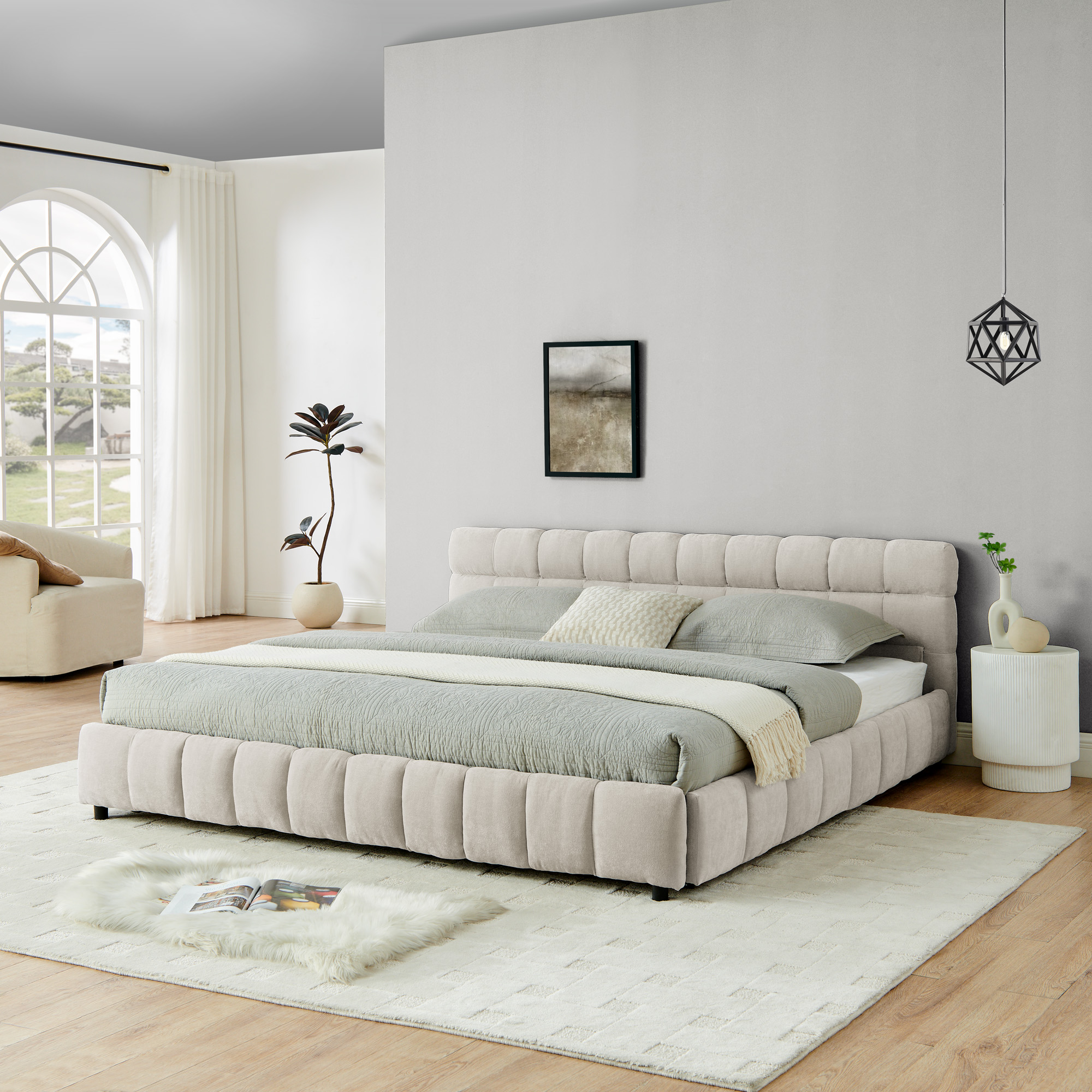 King Size Upholstered Bed Frame