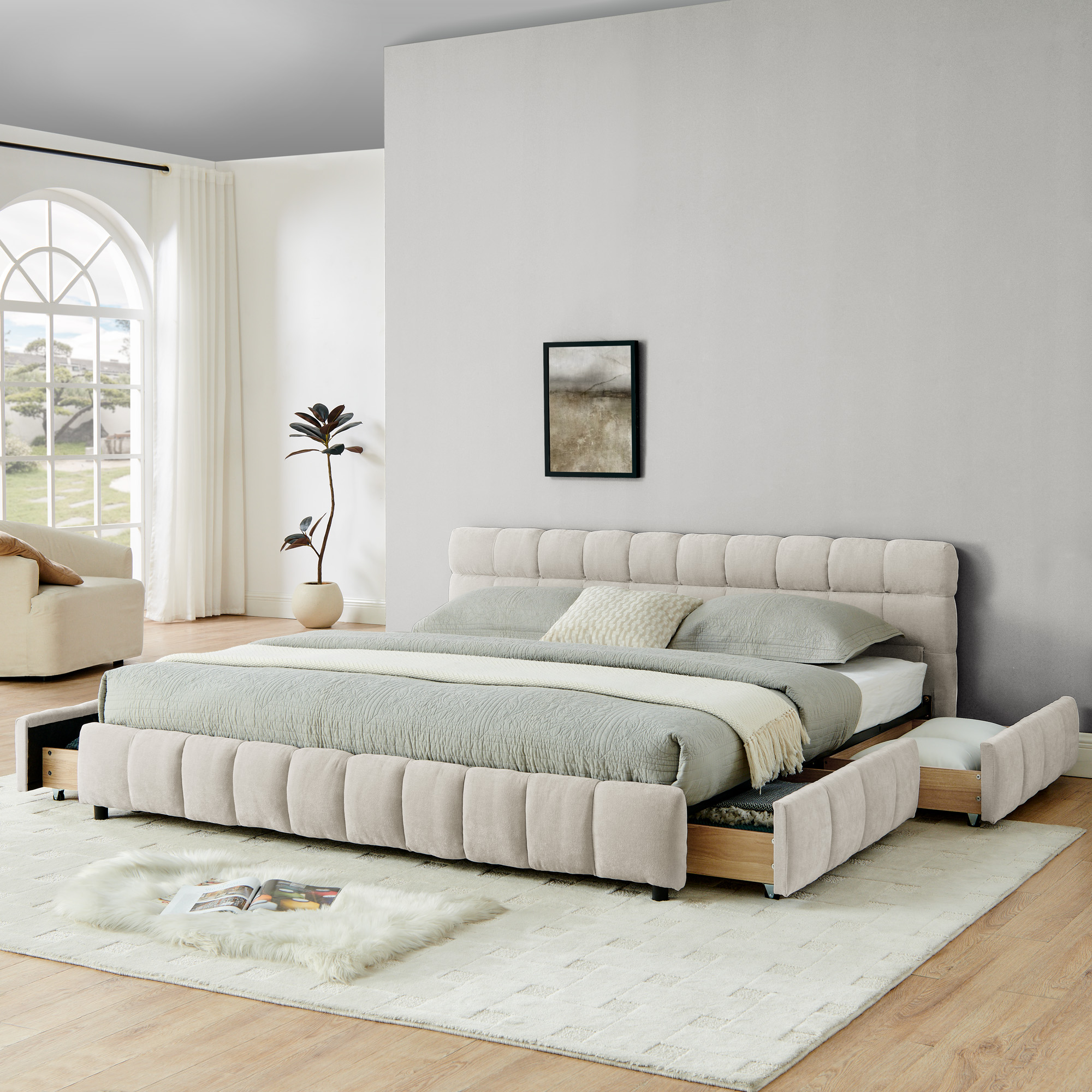 King Size Upholstered Bed Frame
