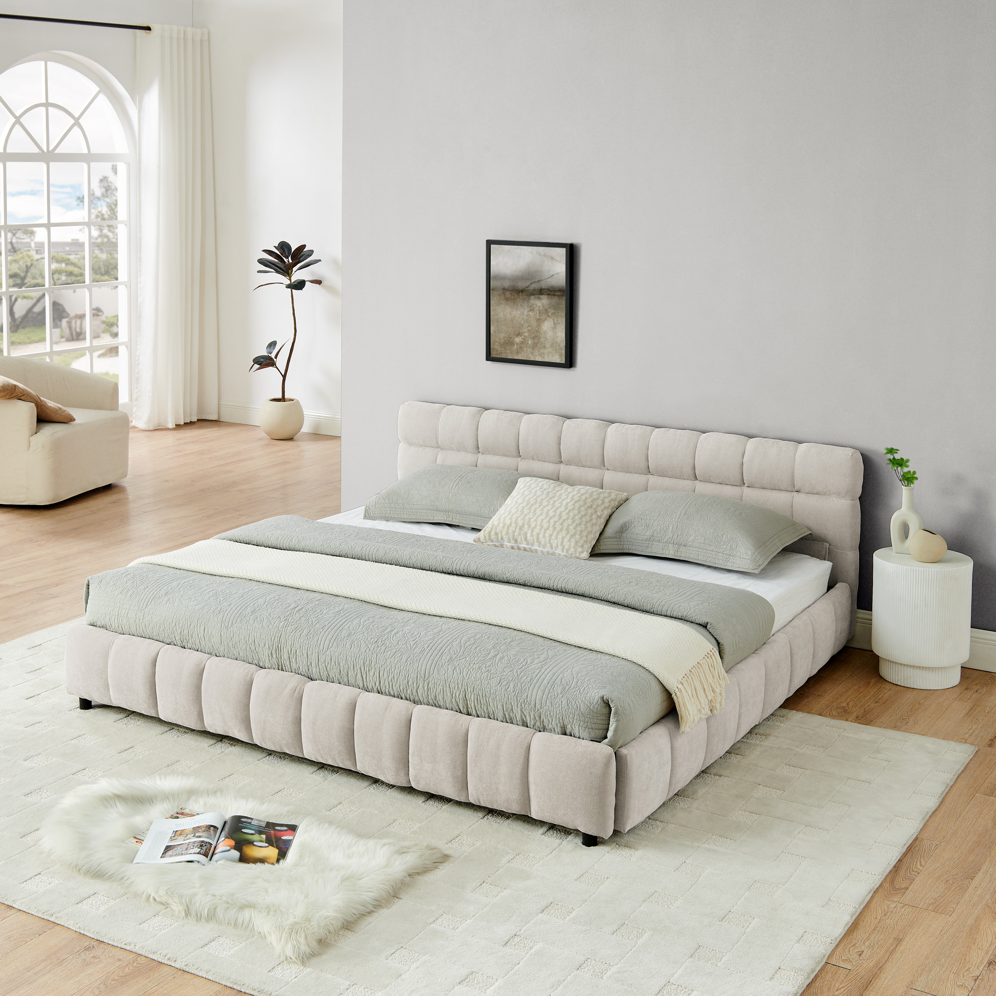 King Size Upholstered Bed Frame
